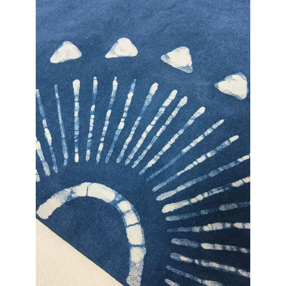 Handmade Botanical Pillow Cover | Indigo Batik Throw Pillow Cover